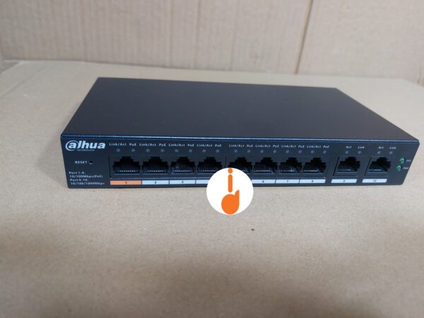 Dahua CS4010-8ET-60 8-Port PoE Managed Switch Front View with Gigabit Ports