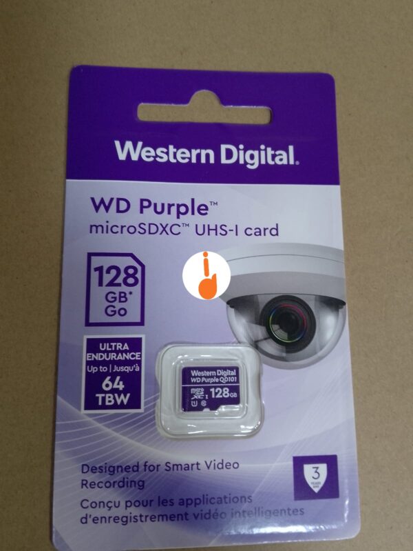 Original Western Digital WD Purple 128GB Surveillance MicroSD Card - Image 2