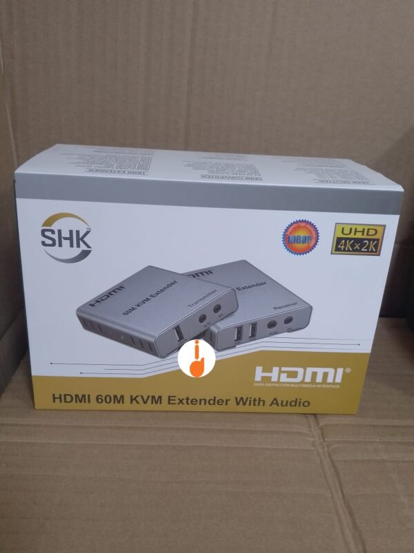 Front view of HDMI 60M KVM Extender – High-definition 1080p video transmission with remote PC control